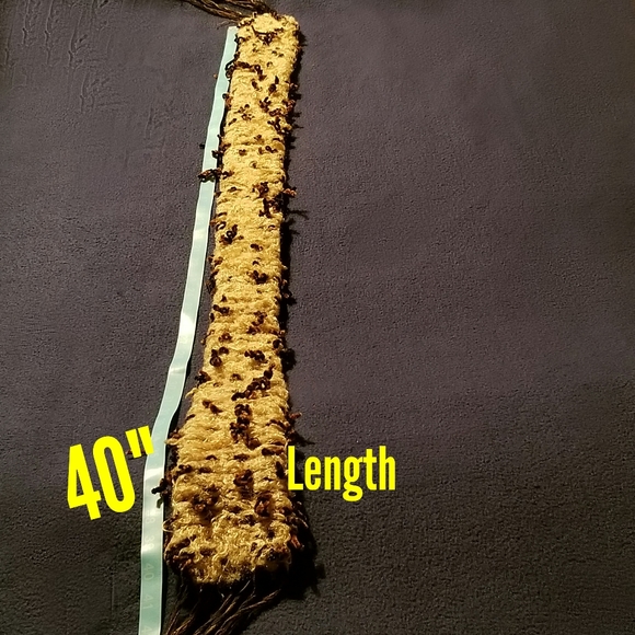 Textured Skinny Scarf With Fringe - Picture 6 of 7